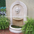 Decorative indoor or outdoor white marble lion head landscape stone water wall fountains